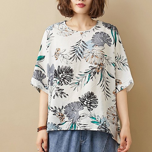 

Women's Floral T-shirt Daily White