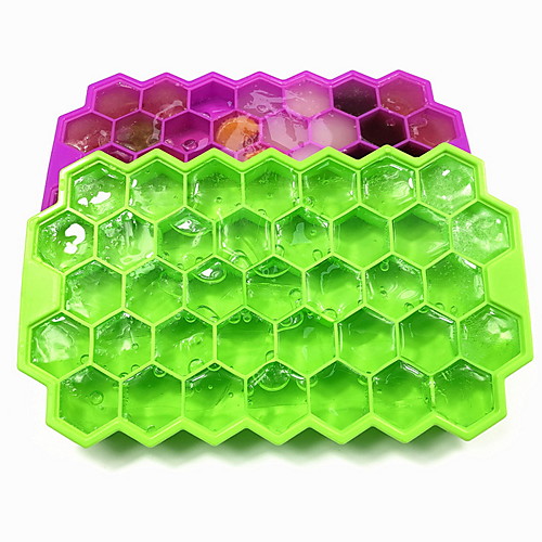 

Honeycomb Ice Cube Tray 37 Grid Silicone Ice Maker with Lid Stackable Food Grade Ice Box DIY Honeycomb Ice Cube Mold