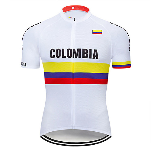 

21Grams Men's Short Sleeve Cycling Jersey Summer Spandex Polyester Red / White Columbia National Flag Bike Jersey Top Mountain Bike MTB Road Bike Cycling UV Resistant Quick Dry Breathable Sports