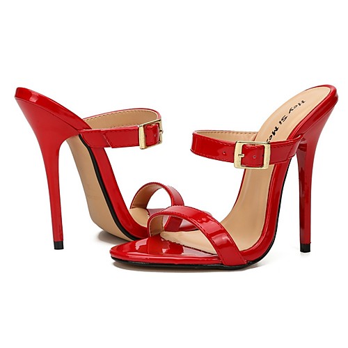 

Women's Sandals Summer Stiletto Heel Open Toe Daily PU White / Black / Red