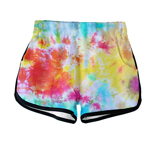 

Women's Basic Loose Shorts Pants - Print Rainbow XXS / XS / S