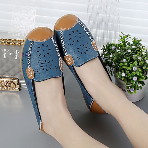

Women's Loafers & Slip-Ons Summer Flat Heel Round Toe Daily PU White / Yellow / Fuchsia