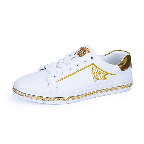 

Men's Spring & Summer / Fall & Winter Daily Outdoor Sneakers Walking Shoes Cowhide Breathable Wear Proof White