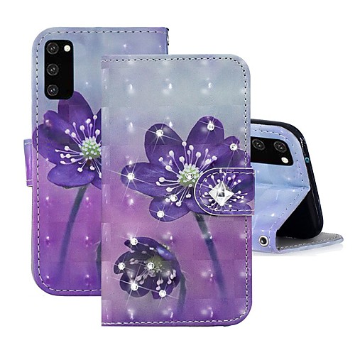 

Case For Samsung Galaxy A91 / M80S / Galaxy A81 / M60S / S20 Plus Wallet / Rhinestone / with Stand Full Body Cases Flower PU Leather For Samsung Galaxy S20 Ultra/A01/A11/A21/A41/A70E