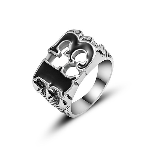 

Men's Band Ring 1pc Silver Alloy Round Punk Street Jewelry Mixed Color Wearable Environmental