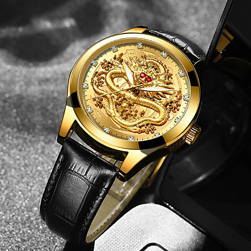 

Men's Dress Watch Quartz Formal Style Stylish Leather Black 30 m Water Resistant / Waterproof Creative Noctilucent Analog Casual Fashion - White Black Gold One Year Battery Life / Stainless Steel