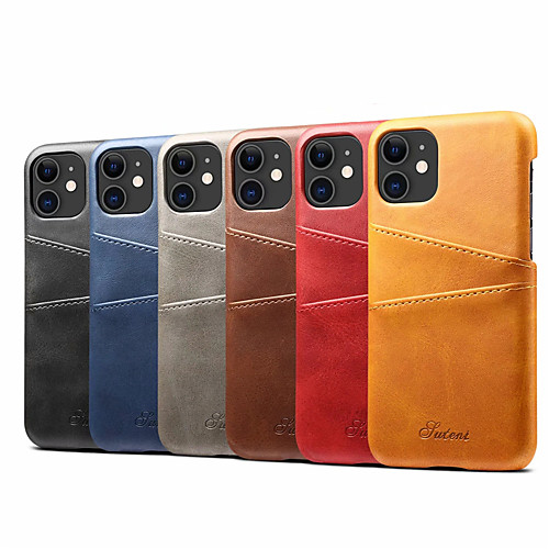 

Case For Apple iPhone 7/8/7P/8P/X/XS/XR/XS Max/11/11Pro/11Pro Max SE 2020 Card Holder / Shockproof Back Cover Solid Colored PU Leather