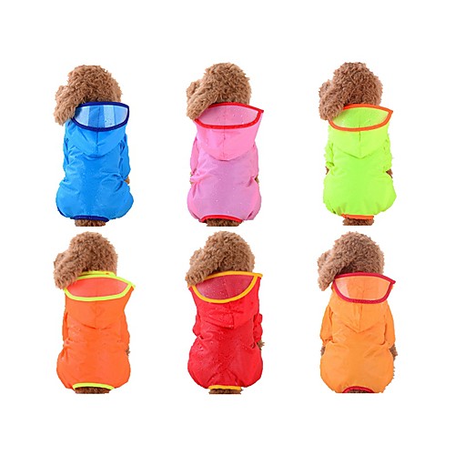 

Dog Rain Coat Puppy Clothes Solid Colored Waterproof Outdoor Dog Clothes Puppy Clothes Dog Outfits Red Blue Pink Costume Baby Small Dog for Girl and Boy Dog Nylon XS S M L XL
