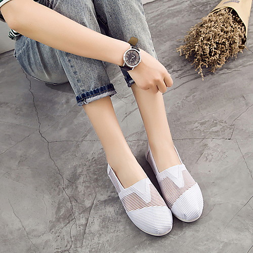 

Women's Loafers & Slip-Ons Spring / Summer Flat Heel Round Toe Daily Mesh White / Black / Red