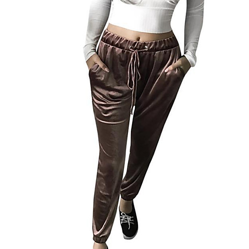 

Women's Basic Loose Chinos Pants - Solid Colored Wine S / M / L
