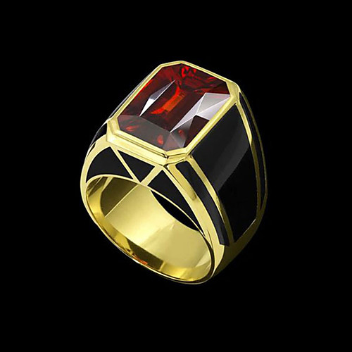 

Women's Ring Belle Ring AAA Cubic Zirconia 1pc Red Copper Gold Plated Irregular Statement Luxury Party Evening Gift Jewelry Geometrical Wearable