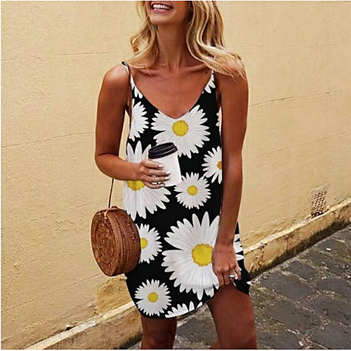 

Women's Sheath Dress - Sleeveless Floral Summer Elegant 2020 Black Blue Yellow M L XL XXL XXXL XXXXL