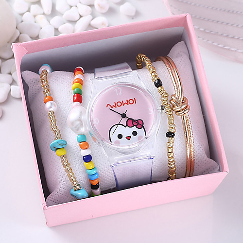 

Women's Quartz Watches Cartoon Fashion Grey Silicone Chinese Quartz Blushing Pink Chronograph Cute Creative 1 set Analog One Year Battery Life