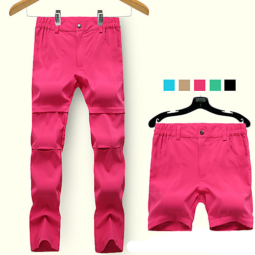 

Women's Hiking Pants Trousers Convertible Pants / Zip Off Pants Summer Outdoor Quick Dry Breathable Stretchy Sweat wicking Spandex Bottoms Fuchsia Blue Khaki Green Black Camping / Hiking Fishing