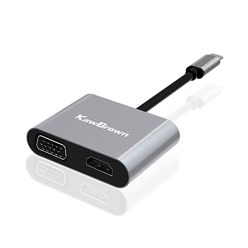 

KawBrown 4 In 1 Usb 3.1 Type C To Hdmi Vga Dvi Usb 3.0 Output Usb C Extend Hub 4K 1080P 3D Video Converter For Macbook Chromebook