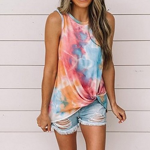 

Women's Floral Print Tank Top Daily Wine / Blue / Purple / Orange / Gray / Light Blue