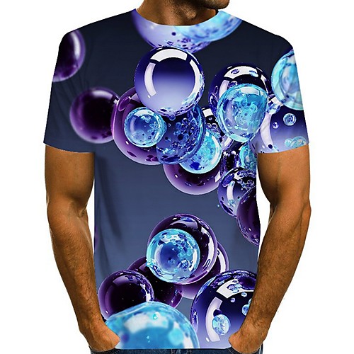 

Men's Geometric Graphic T-shirt Daily Black / Blue / Purple / Navy Blue / Gray / Light Blue