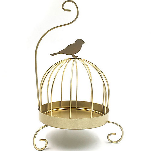

Nordic metal ornaments home accessories bird cage retro candle holder