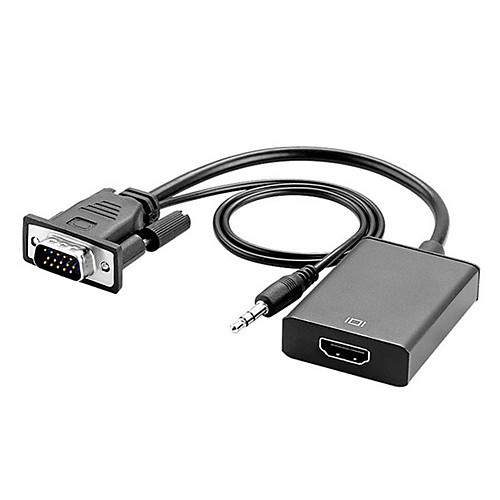 

VGA Male to HDMI Female Adapter Converter Cable With 3.5 mm Audio Output 1080P VGA to HDMI for PC laptop to HDTV Projector ps4