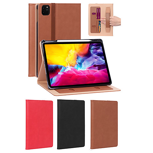 

Case For Apple iPad Pro 11'' Card Holder / Shockproof Full Body Cases Solid Colored PU Leather