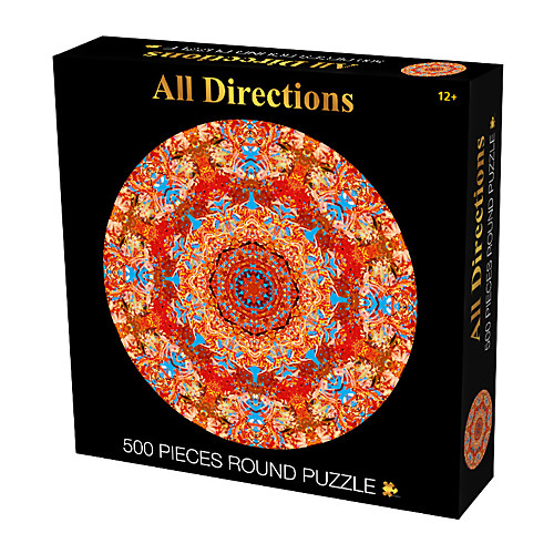 

500 pcs Cartoon Jigsaw Puzzle Hand-made Decompression Toys Parent-Child Interaction Pure Paper Round Colorful Kid's Adults' Toy Gift
