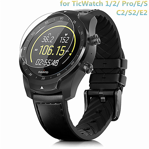 

2 PCS Screen Protector for TicWatch 1/2/ Pro/ C2/S2/E2 /E/S/Tempered Glass Transparent High Definition (HD) Scratch Proof/9H Hardness