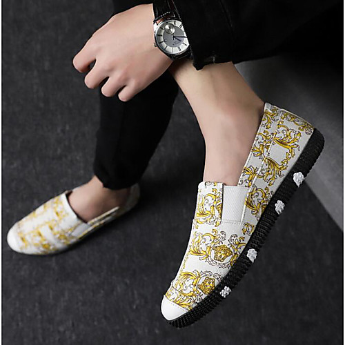 

Men's Fall & Winter Casual Daily Loafers & Slip-Ons Canvas White / Black