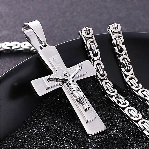 

Men's Necklace Crossover Artistic Classic Titanium Steel Silver 55 cm Necklace Jewelry 1pc For Anniversary Street Festival