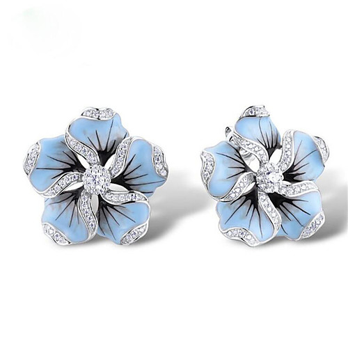 

Women's Hoop Earrings Classic Petal Stylish Gold Plated Imitation Diamond Earrings Jewelry Gold For Gift Festival 1 Pair