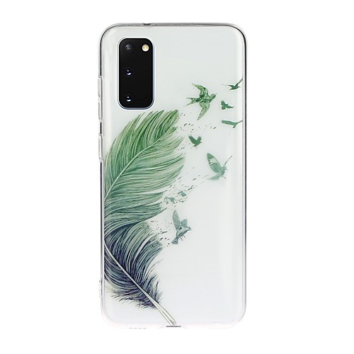 

Case For Samsung Galaxy S10 5G/ Galaxy S20 Ultra / Galaxy S10E Transparent / Pattern Back Cover Feathers TPU For Galaxy A51/A71/A20/A20E/A30/A50/A70/Note 10 Plus