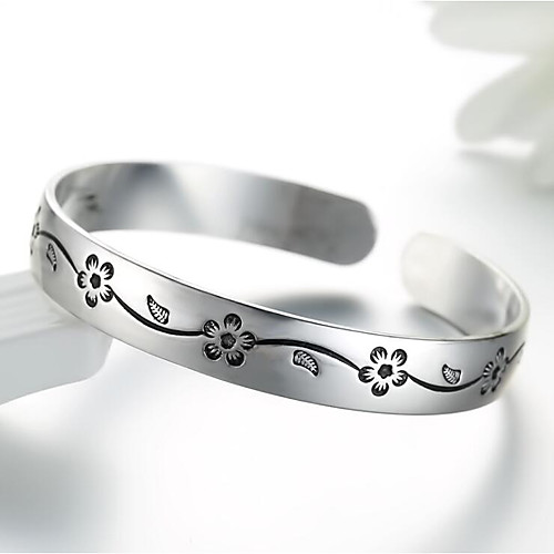 

Women's Bracelet Bangles Cuff Bracelet Figaro Bracelet Retro Fashion Vintage Theme Flower Fashion Trendy Casual / Sporty Korean Cute Copper Bracelet Jewelry Silver For Sport Gift Date Birthday