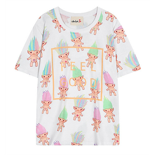 

Women's Cartoon T-shirt Daily White