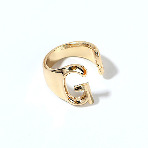 

Ring Silver Gold Alloy Alphabet Shape 1pc Adjustable / Women's