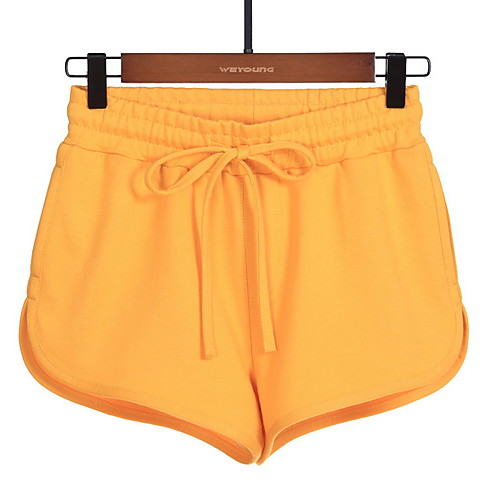 

Women's Sporty Basic Plus Size Loose Cotton Shorts Pants - Solid Colored High Waist White Black Yellow S / M / L