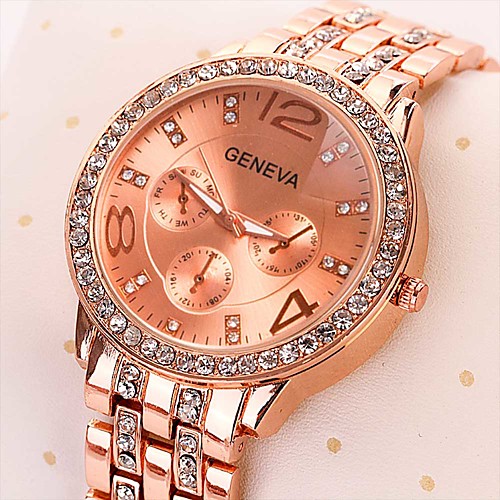 

Women's Steel Band Watches Casual Elegant Silver Gold Rose Gold Stainless Steel Chinese Quartz Rose Gold Gold Silver Casual Watch Imitation Diamond 30 m 1 pc Analog One Year Battery Life