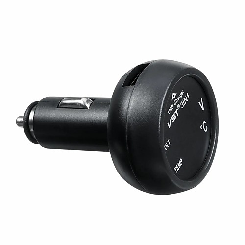 

1Pcs 3 In 1 Car Digital LED Thermometer USB Charger Lighter Voltmeter