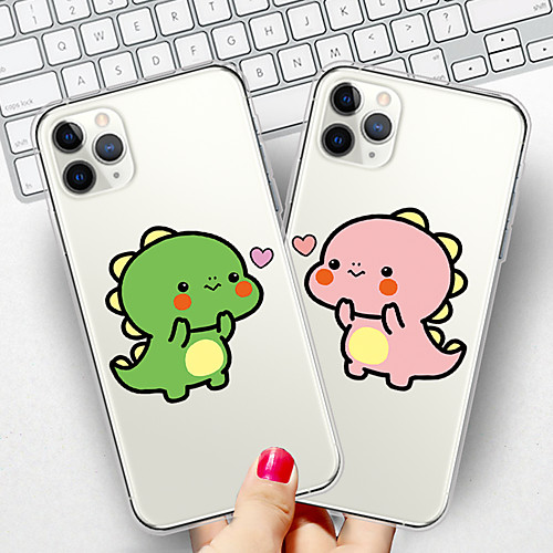 

Case For Apple iPhone 11/11 Pro/11 Pro Max/XS/XR/XS Max/8 Plus/7 Plus/6S Plus/8/7/6/6s/SE/5/5S Transparent Pattern Back Cover Lovers Dinosaur Soft TPU