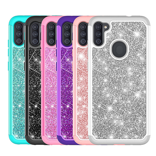 

PC TPU 2in1 Taping Glitter Shine Phone Case For Samsung Galaxy A11 A71 A21 A51 A50(2019) A30(2019) A20(2019)