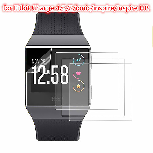 

5 PCS Screen Protector for Fitbit Charge 4/3/2/ionic/inspire/ inspire HR TPU High Definition (HD)/Scratch Proof