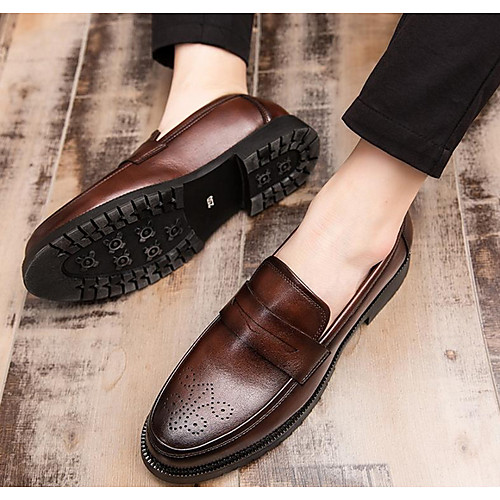 

Men's Spring & Summer Classic / Casual Daily Loafers & Slip-Ons PU Brown / Black