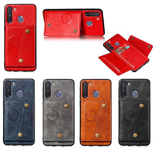 

Case For Samsung Galaxy A91 / M80S / A81 / M60S / S20 Plus Card Holder / with Stand / Magnetic Back Cover Solid Colored PU Leather