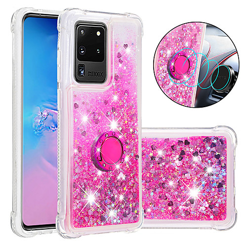 

Case For Samsung Galaxy S20 Plus / S20 Ultra / S20/S9/S9PLUS/S10E/S10PLUS/S10/S8/A71/A51/A10s/A20s/A30s Shockproof / Flowing Liquid / Ring Holder Back Cover Glitter Shine TPU