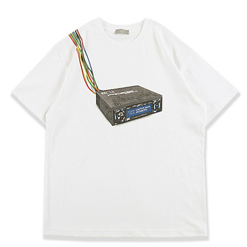 

Men's Graphic T-shirt Daily Round Neck White / Black / Long Sleeve