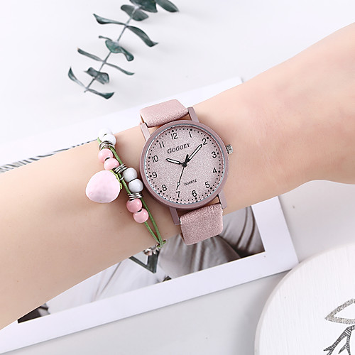 

Women's Quartz Watches New Arrival Fashion Pink PU Leather Chinese Quartz Blushing Pink Chronograph Creative New Design 2 Piece Analog One Year Battery Life