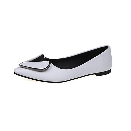 

Women's Loafers & Slip-Ons Spring & Summer Flat Heel Pointed Toe Daily PU White / Black / Pink