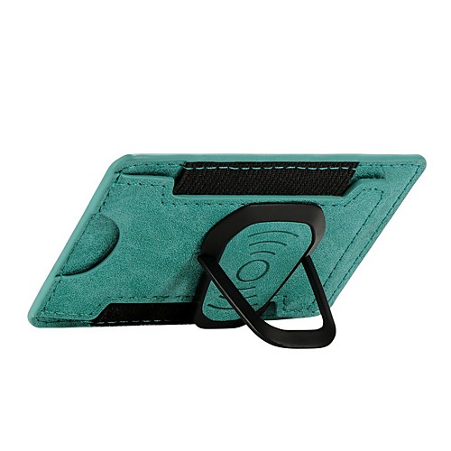 

Universal Leather Card Holder Wallet with Metal Mobile Phone Finger Ring Holder 360 Rotate Stand for iphone Sumsang Huawei Xiaomi One Plus Car Holder