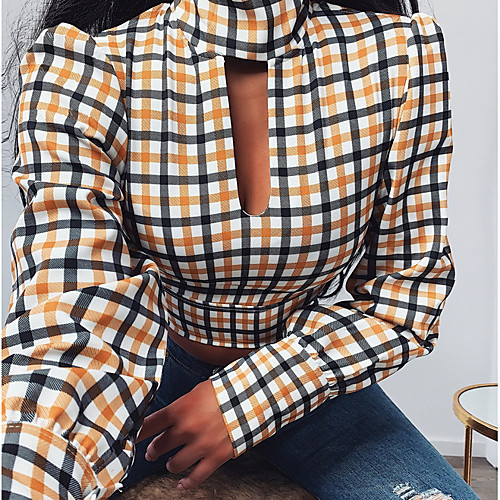 

Women's Plaid T-shirt Daily Yellow