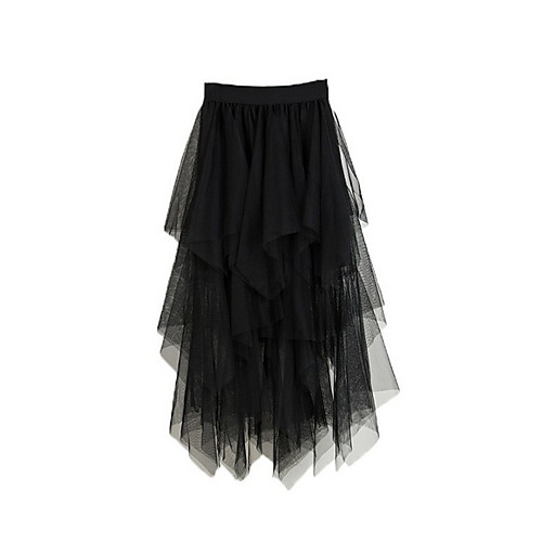 

Women's A Line Skirts - Solid Colored Black Dark Gray One-Size