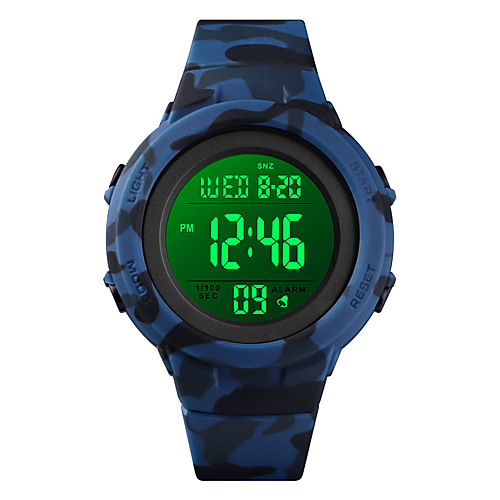 

SKMEI Men's Sport Watch Digital Modern Style Sporty Silicone Black / Blue / Green 50 m Calendar / date / day Chronograph Alarm Clock Digital Casual Outdoor - Black Blue Green One Year Battery Life