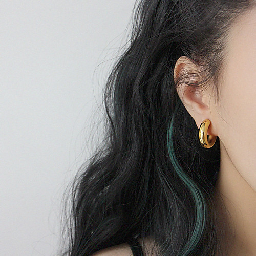 

Women's Hoop Earrings Earrings Elegant Trendy Korean Stainless Steel Earrings Jewelry Gold / Silver For Party Evening Gift Date Birthday